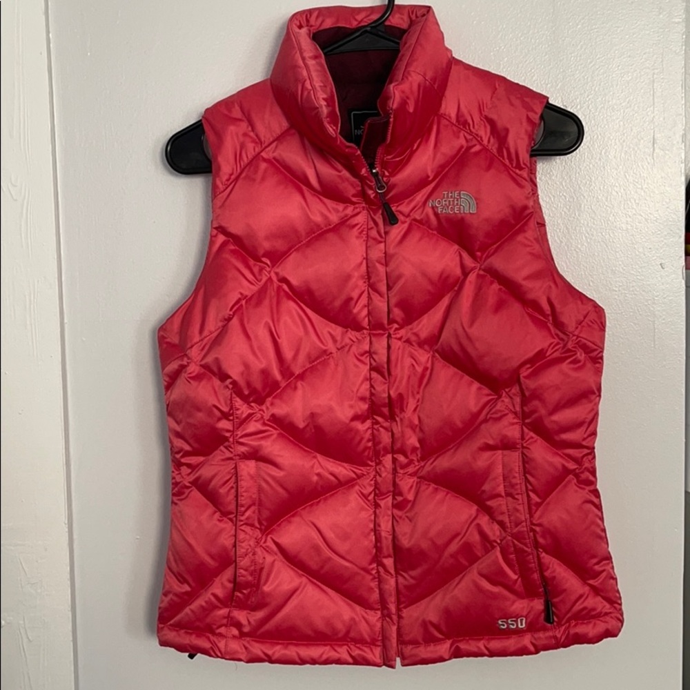 North face salmon 550 puffed vest